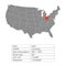 States of America territory on white background. Ohio. Separate state. Vector illustration