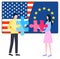 States International Business, USA and EU Vector