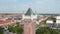 Static aerial view camera of the Water Tower of Esbjerg, Denmark. Esbjerg Water Tower is an iconic water tower at the