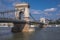 Static shot of the Chain Bridge in Budapest