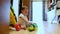 Static shot, cute seven months old baby boy playing with educational toys on the floor happy childhood,early development