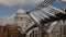 Static shot of the Millennium Bridge and St Pauls