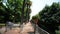 Static view of beautiful green garden in front of museum