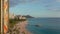 Static view of Diamond Head towards the hotels along the beach from the Hilton Hawaiian Village in Waikiki Hawaii