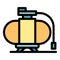 Station air compressor icon color outline vector