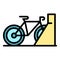 Station bicycle icon vector flat