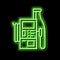 station car wash service neon glow icon illustration