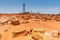 Station homestead set amongst the red dirt and colourful sandstone rocks