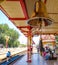 Station masters bell at Hua Hin railway station Thailand.