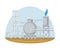 Station for Natural Gas Extraction as Natural Resource Vector Illustration