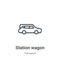 Station wagon outline vector icon. Thin line black station wagon icon, flat vector simple element illustration from editable