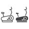 Stationary bicycle line and glyph icon