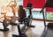 Stationary bikes and treadmills equipment health exercise in fitness center room