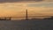 A stationary shot of Golden Gate Bridge San Francisco at dusk