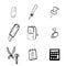 Stationery drawing icons cartoon