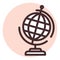 Stationery globus, icon