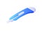 Stationery knife isometric vector. Blue tool for cutting paper and cardboard with white sharp blade.