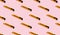 Stationery knives on a pink background, pattern, hard shadows. Construction tools, repairs. Background for the design