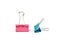 Stationery metallic colored binder clips. Close up. on