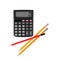 Stationery, science and education - Calculator and pencil front