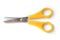 Stationery scissors with ruler on blade on white background