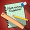 Stationery Supplies Represents School Materials 3d Illustration