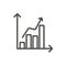 Statistic chart icon vector. Line graph symbol.