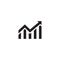 Statistic, Growing Chart, Arrow on Scale Icon Vector