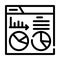 Statistical analysis digital report line icon vector illustration