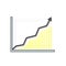 Statistical chart. The arrow rises and points upwards. Modern linear icon.