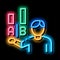 Statistician Assistant Man neon glow icon illustration
