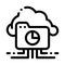 Statistician Cloud Storage Icon Thin Line Vector