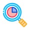 Statistician Magnifier Glass Icon Thin Line Vector