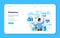 Statistician and statistic web banner or landing page. Specialist