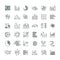 Statistics business graphs and charts outline vector icons. Financial diagrams line pictograms