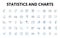 Statistics and charts linear icons set. Data, Graphs, Trends, Variance, Correlation, Standard deviation, Scatterplot