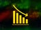 Statistics down icon abstract bokeh dark background