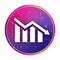 Statistics down icon creative trendy colorful round button illustration