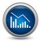 Statistics down icon starburst shiny blue round button illustration design concept