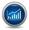 Statistics icon starburst shiny blue round button illustration design concept