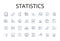 Statistics line icons collection. Probability Theory, Numerical Data, Quantitative Analysis, Metric System, Financial