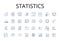 Statistics line icons collection. Probability Theory, Numerical Data, Quantitative Analysis, Metric System, Financial