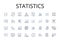 Statistics line icons collection. Probability Theory, Numerical Data, Quantitative Analysis, Metric System, Financial