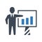 Statistics presentation flat vector icon