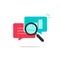 Statistics research icon vector, analysis data, analyzing chat information, explore