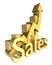 Statistics sales graphic in gold