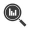 Statistics search glyph icon