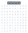 Statistics vector line icons set. Statistic, Analytics, Data, Variables, Probability, Distribution, Regression