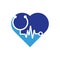 Statoscope Pulse heart shape concept Logo Template