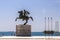 Statue of Alexander the Great of Macedon on the coast of Thessaloniki, Greece